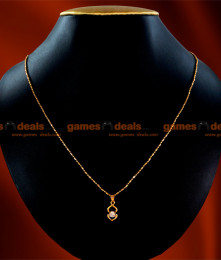 SMDR16 - 24ct Pure Gold Plated Short Chain AD Stone Heartin Pendant  SMDR16 - 24ct Pure Gold Plated Short Chain AD Stone Heartin Pendant