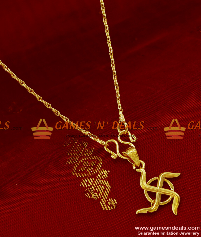 SMDR104 - Religious Swasthik Pendant Design Short Chain Imitation Jewelry Buy Online SMDR104 - Religious Swasthik Pendant Design Short Chain Imitation Jewelry Buy Online