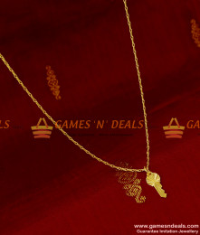 SMDR110 - Thin Short Chain with Golden Key Pendant South Indian Imitation Jewelry