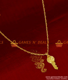 SMDR110 - Thin Short Chain with Golden Key Pendant South Indian Imitation Jewelry