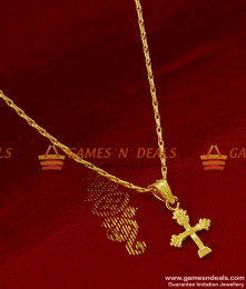 SMDR113 - Gold Plated Christian Cross Dollar Pendant South Indian Imitation Jewelry