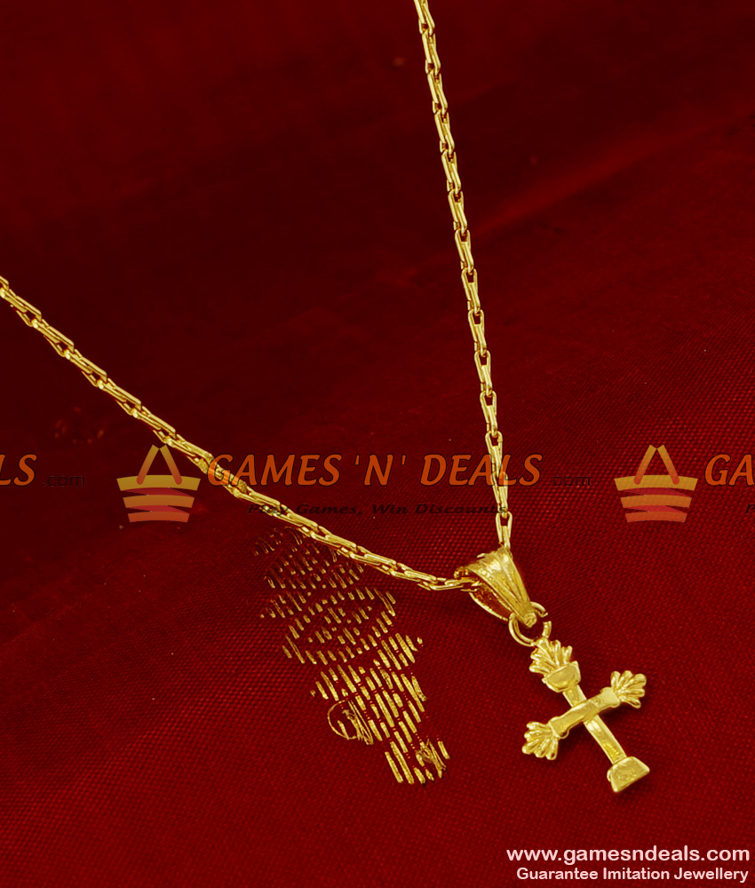 SMDR113 - Gold Plated Christian Cross Dollar Pendant South Indian Imitation Jewelry