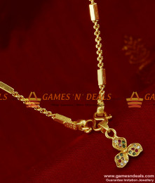 SMDR127 - Teen Pendant Multicolor Zircon Stone Leaf Design Imitation Short Chain SMDR127 - Teen Pendant Multicolor Zircon Stone Leaf Design Imitation Short Chain