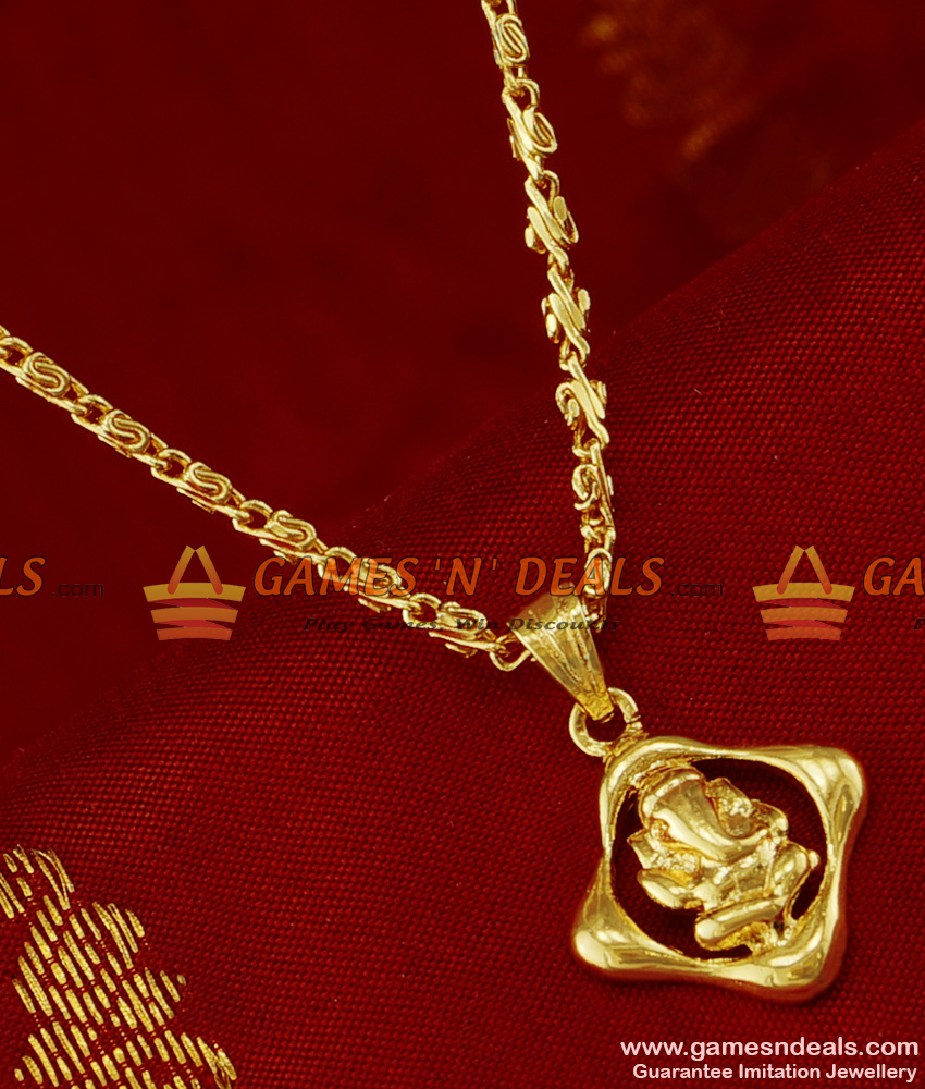 SMDR133 - Traditional Vinayagar Dollar Pendant Gold Plated Imitation Jewelry Online