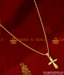 SMDR136 - Gold Plated Christian Cross Dollar Pendant South Indian Imitation Jewelry SMDR136 - Gold Plated Christian Cross Dollar Pendant South Indian Imitation Jewelry