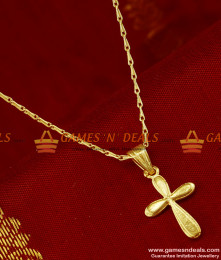 SMDR136 - Gold Plated Christian Cross Dollar Pendant South Indian Imitation Jewelry SMDR136 - Gold Plated Christian Cross Dollar Pendant South Indian Imitation Jewelry