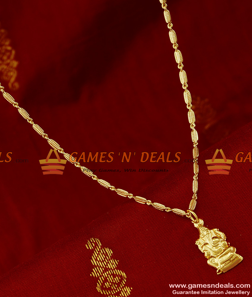 SMDR141 - Traditional Vinayagar Dollar Pendant Gold Plated Imitation Jewelry Online