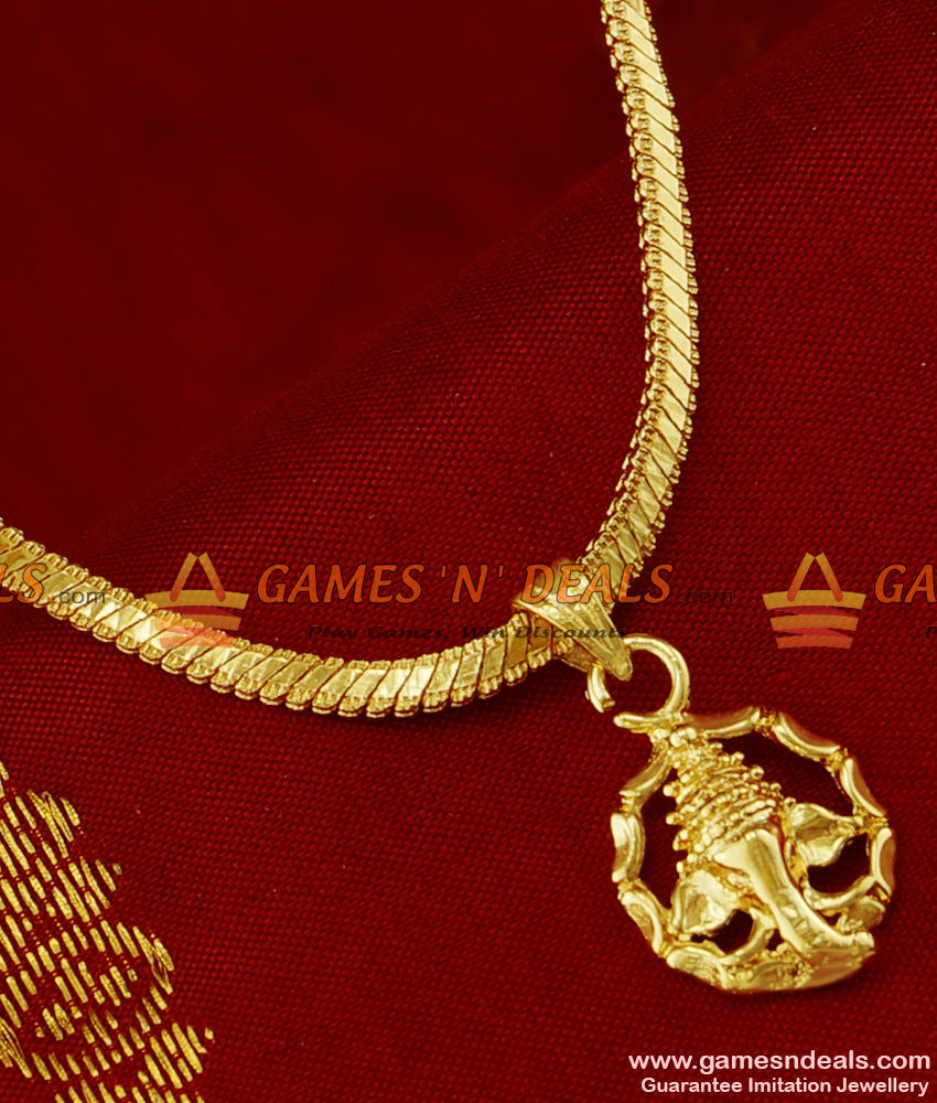 SMDR142 - Traditional Vinayagar Dollar Pendant Gold Plated Imitation Jewelry Online SMDR142 - Traditional Vinayagar Dollar Pendant Gold Plated Imitation Jewelry Online