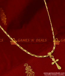 SMDR144 - Gold Plated Christian Cross Dollar Pendant South Indian Imitation Jewelry SMDR144 - Gold Plated Christian Cross Dollar Pendant South Indian Imitation Jewelry