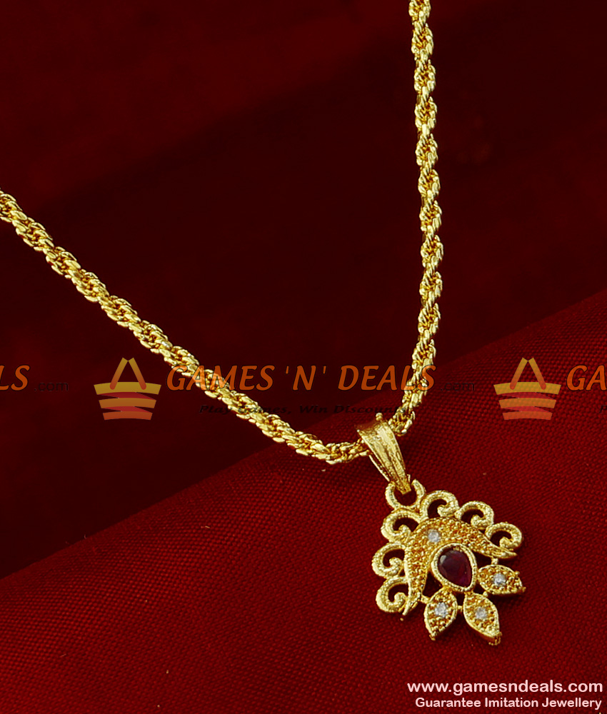 SMDR155 - Semi Precious Zircon Stone Fancy Pendant Short Chain Imitation Jewelry