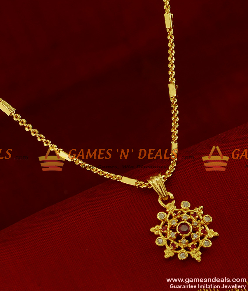 SMDR158 - 24ct Pure Gold Plated Large Flower Dollar Pendant Chain Imitation Jewellery