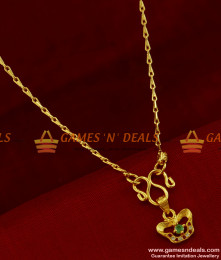 SMDR169 - Royal Green Stone Butterfly Dollar Pendant Chain Imitation Jewellery SMDR169 - Royal Green Stone Butterfly Dollar Pendant Chain Imitation Jewellery