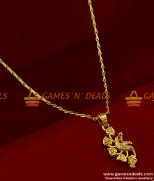 SMDR172 - 24ct Gold Plated Peacock Dollar Long Pendant Chain Imitation Jewellery SMDR172 - 24ct Gold Plated Peacock Dollar Long Pendant Chain Imitation Jewellery