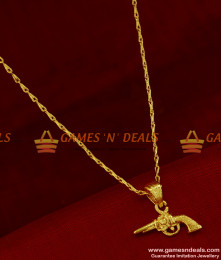 SMDR178 - 24ct Pure Gold Plated Gun Shaped Dollar Short Pendant Chain Imitation Jewellery Online SMDR178 - 24ct Pure Gold Plated Gun Shaped Dollar Short Pendant Chain Imitation Jewellery Online