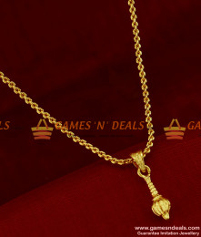 SMDR180 - 24ct Pure Gold Plated Hanuman Gada Dollar Short Chain Imitation Jewellery SMDR180 - 24ct Pure Gold Plated Hanuman Gada Dollar Short Chain Imitation Jewellery