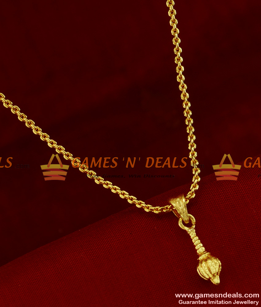 SMDR180 - 24ct Pure Gold Plated Hanuman Gada Dollar Short Chain Imitation Jewellery