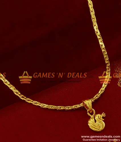 SMDR182 24ct Pure Gold Plated Peacock Bird Dollar Short Chain