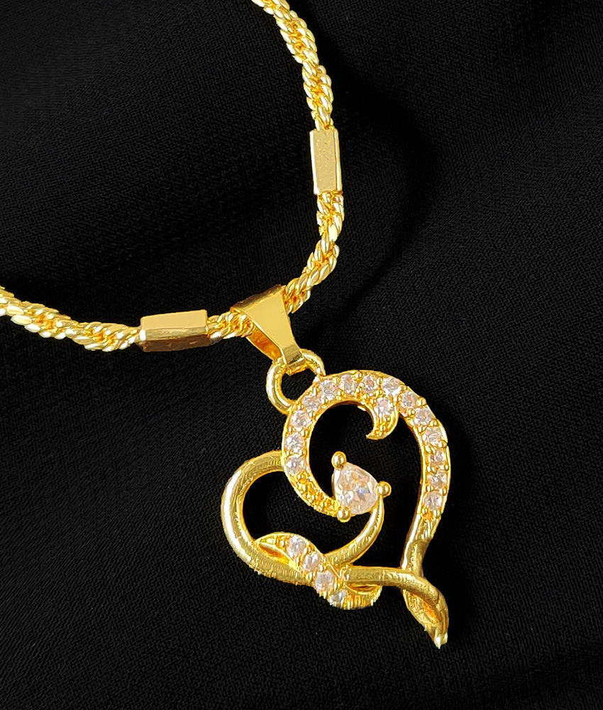 Valentine Special One Gram Gold Heart Pendant for Girls SMDR188