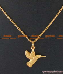 SMDR23 - Gold Plated Hummingbird Cute Pendant Design with Short Chain SMDR23 - Gold Plated Hummingbird Cute Pendant Design with Short Chain
