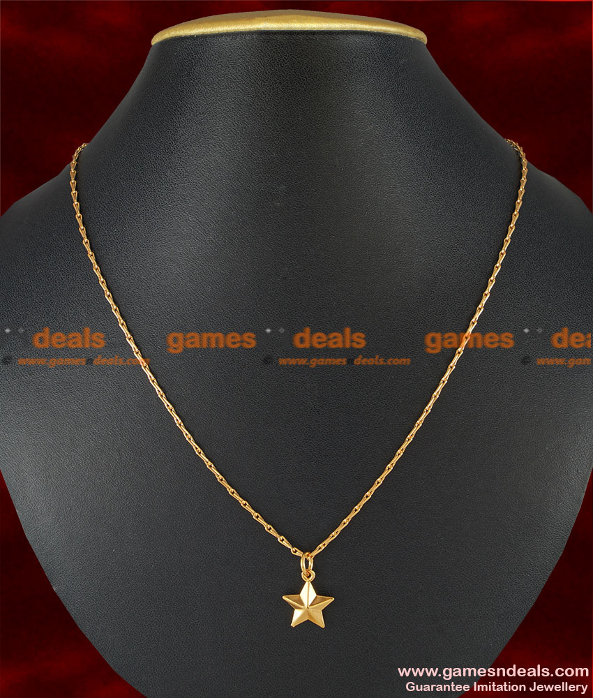 SMDR26 - Gold Plated Shinning Star Design Pendant Dollar with Short Chain