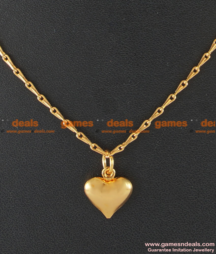 SMDR30 - Gold Plated Jewellery Teens Cute Heartin Pendant Design Short Chain