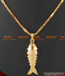 SMDR32 - Gold Plated Teens Big Fish Waving Tail Pendant Short Chain  SMDR32 - Gold Plated Teens Big Fish Waving Tail Pendant Short Chain