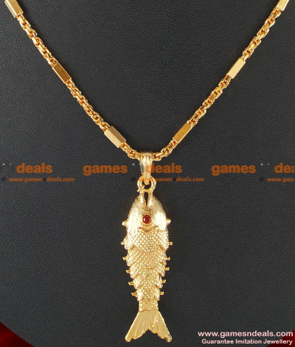 Big Fish Waving Tail Pendant Short Chain