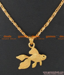 SMDR33 - Gold Plated Teens Cute Golden Fish Pendant Short Chain SMDR33 - Gold Plated Teens Cute Golden Fish Pendant Short Chain