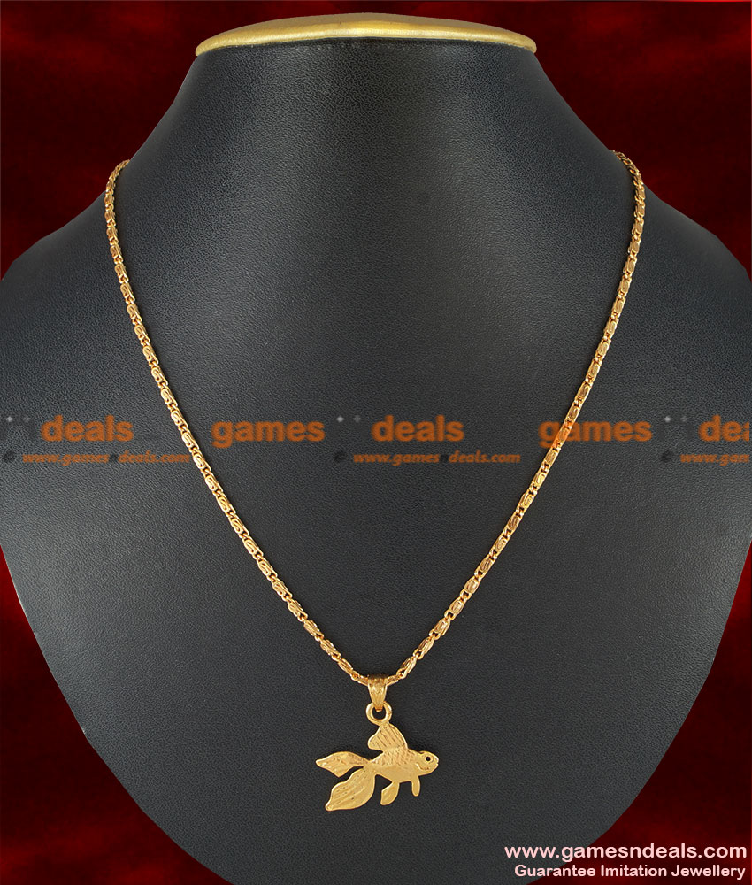 SMDR33 - Gold Plated Teens Cute Golden Fish Pendant Short Chain