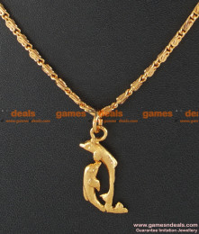 SMDR37 - Gold Plated Cute Dolphin Dollar With Short Chain SMDR37 - Gold Plated Cute Dolphin Dollar With Short Chain