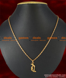SMDR37 - Gold Plated Cute Dolphin Dollar With Short Chain SMDR37 - Gold Plated Cute Dolphin Dollar With Short Chain