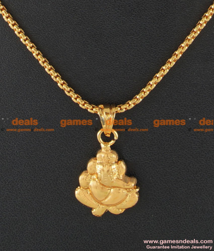 Gold Plated Vinayaga Pendant Short Chain