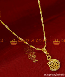 SMDR42 - Small Swan White Zircon Stone Pendant with Imitation Short Chain SMDR42 - Small Swan White Zircon Stone Pendant with Imitation Short Chain