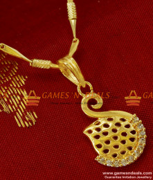 SMDR42 - Small Swan White Zircon Stone Pendant with Imitation Short Chain SMDR42 - Small Swan White Zircon Stone Pendant with Imitation Short Chain