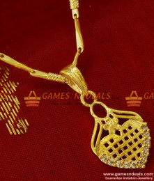 SMDR45 - Small Zircon White Stone Heartin Pendant with Imitation Short Chain SMDR45 - Small Zircon White Stone Heartin Pendant with Imitation Short Chain