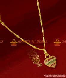SMDR46 - Small Multicolor Zircon Stone Heartin Pendant Imitation Short Chain SMDR46 - Small Multicolor Zircon Stone Heartin Pendant Imitation Short Chain