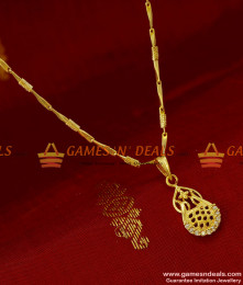 SMDR48 - Small Teen Pendant White Zircon Stone Trendy Design Imitation Short Chain SMDR48 - Small Teen Pendant White Zircon Stone Trendy Design Imitation Short Chain