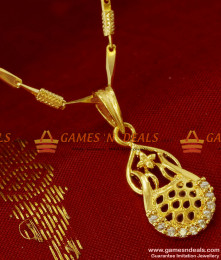 SMDR48 - Small Teen Pendant White Zircon Stone Trendy Design Imitation Short Chain SMDR48 - Small Teen Pendant White Zircon Stone Trendy Design Imitation Short Chain