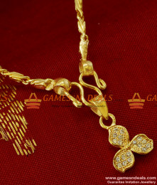 SMDR50 - Small White Zircon Stone Flower Pendant with Imitation Short Chain SMDR50 - Small White Zircon Stone Flower Pendant with Imitation Short Chain