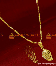 SMDR53 - Small White Zircon Stone Mango Pendant with Imitation Short Chain SMDR53 - Small White Zircon Stone Mango Pendant with Imitation Short Chain