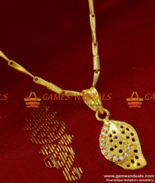 SMDR53 - Small White Zircon Stone Mango Pendant with Imitation Short Chain SMDR53 - Small White Zircon Stone Mango Pendant with Imitation Short Chain