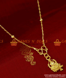 SMDR57 - Short Chain with Vinayagar Pendant South Indian Fashion Jewelry SMDR57 - Short Chain with Vinayagar Pendant South Indian Fashion Jewelry