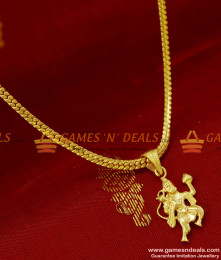 SMDR61 - Short Chain with Hanuman Pendant South Indian Fashion Jewelry SMDR61 - Short Chain with Hanuman Pendant South Indian Fashion Jewelry