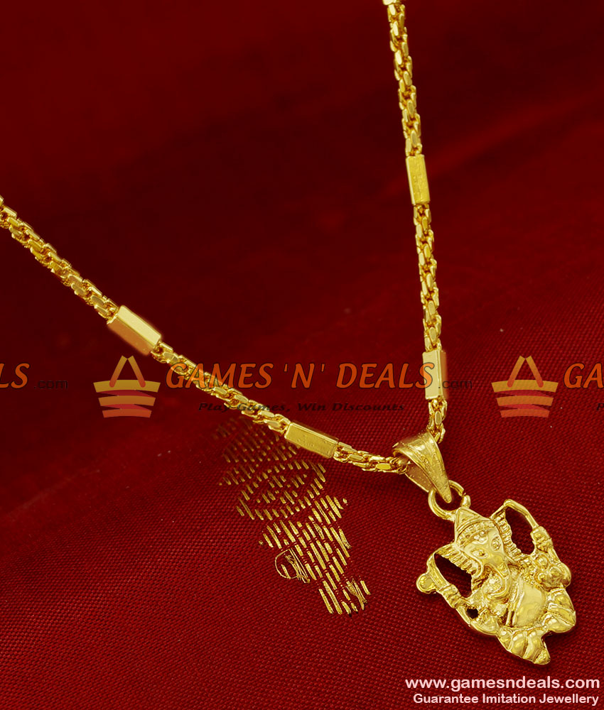 SMDR62 - Short Chain with Vinayagar Pendant South Indian Fashion Jewelry