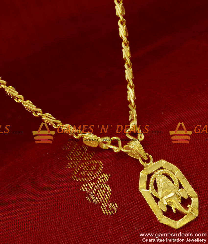 SMDR63 - Short Chain with Vinayagar Pendant South Indian Fashion Jewelry