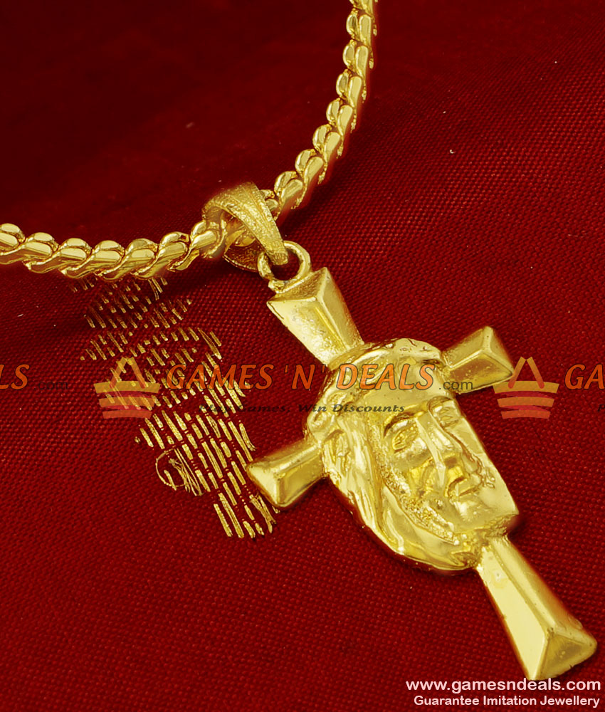 SMDR73 - Short Chain Jesus Cross Pendant South Indian Fashion Jewelry