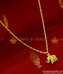 SMDR81 - Gold Plated Fancy Elephant Pendant Design Short Chain Imitation Jewelry SMDR81 - Gold Plated Fancy Elephant Pendant Design Short Chain Imitation Jewelry