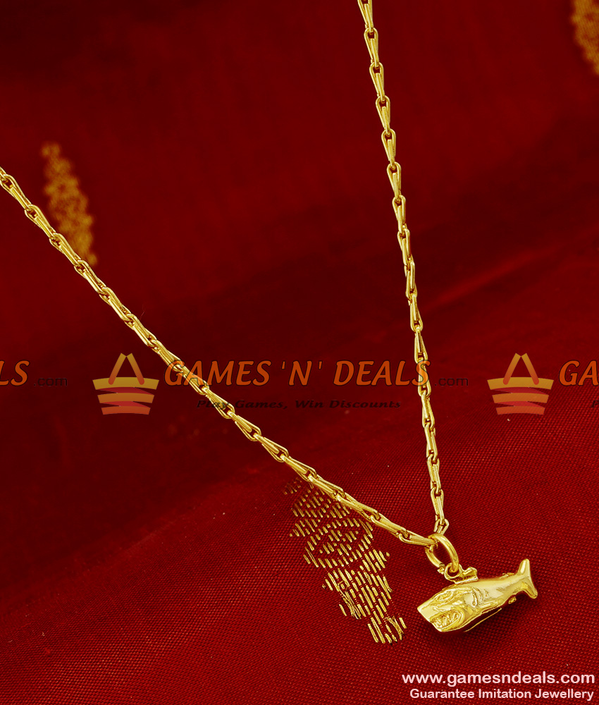 SMDR83 - Gold Plated Shark Fancy Pendant Design Short Chain Imitation Jewelry