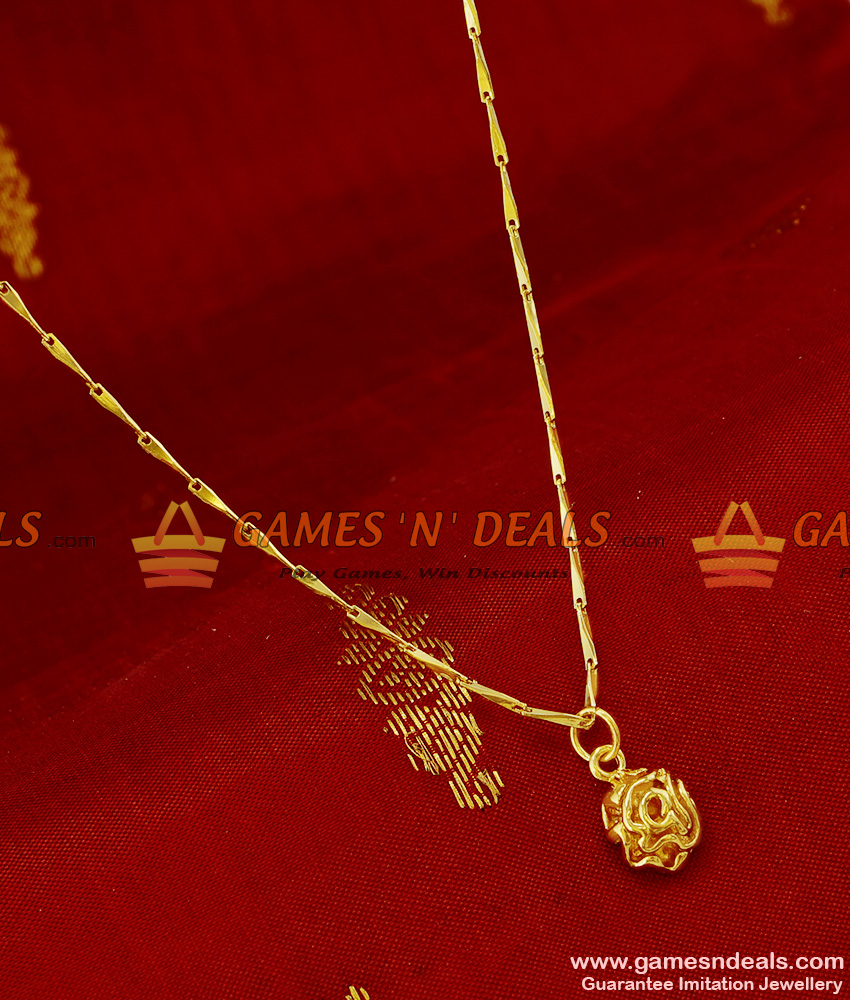 SMDR88 - College Teen 3D Rose Fancy Pendant Design Short Chain Imitation Jewelry