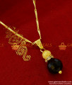 SMDR89 - College Teen Gold Ball with Black Crystal Fancy Pendant Short Chain Jewelry